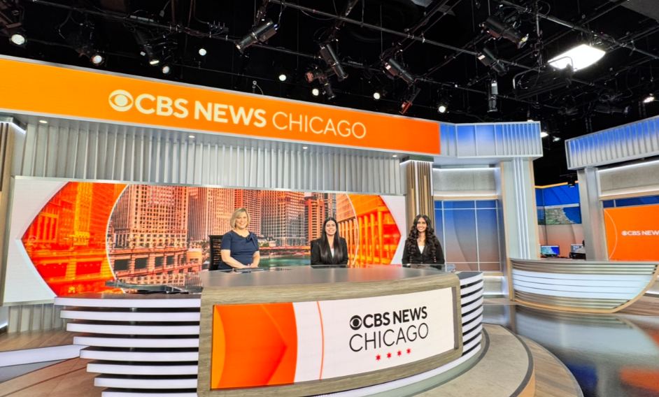Founders on set at CBS News Chicago